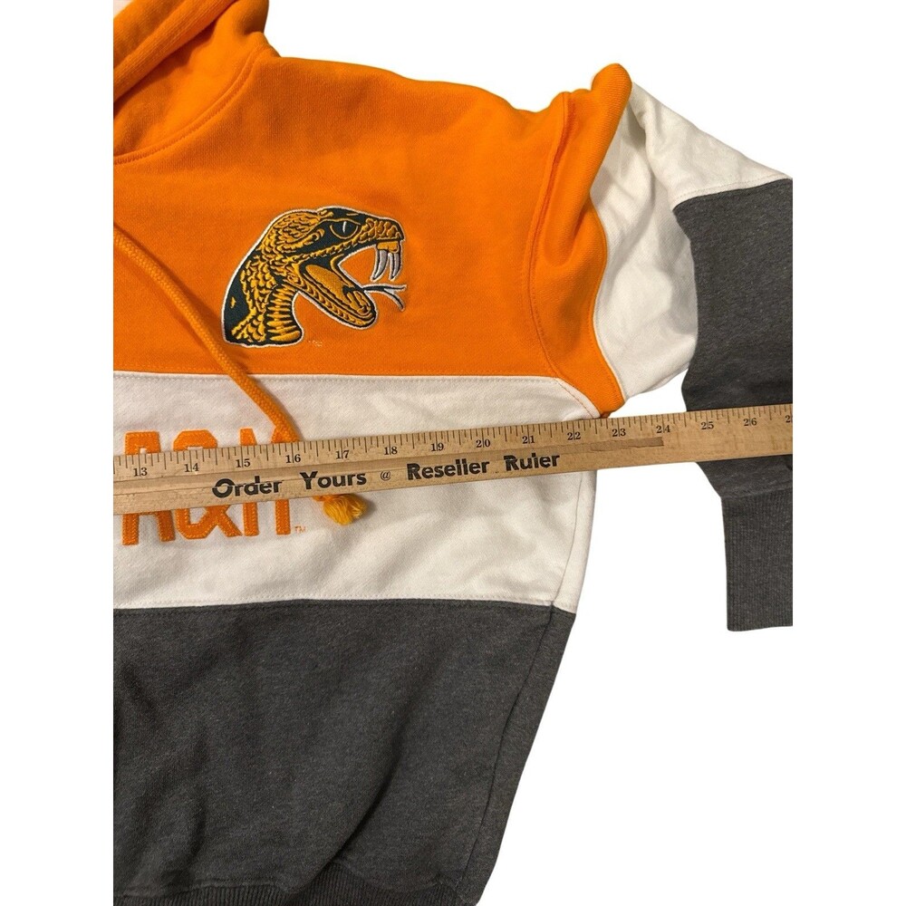 FAMU Florida A&M Champion Embroidered Gray Orange Hoodie Women’s Sz M Rattlers ￼ - Picture 4 of 7